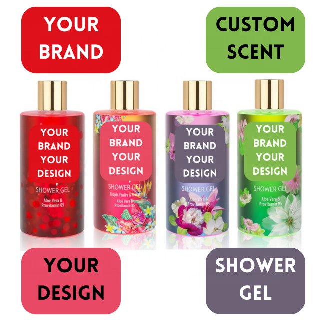 PRIVATE LABEL Tropic Fruity-Floral Scented Bath&Shower Gel with Aloe Vera-Provitamin B5