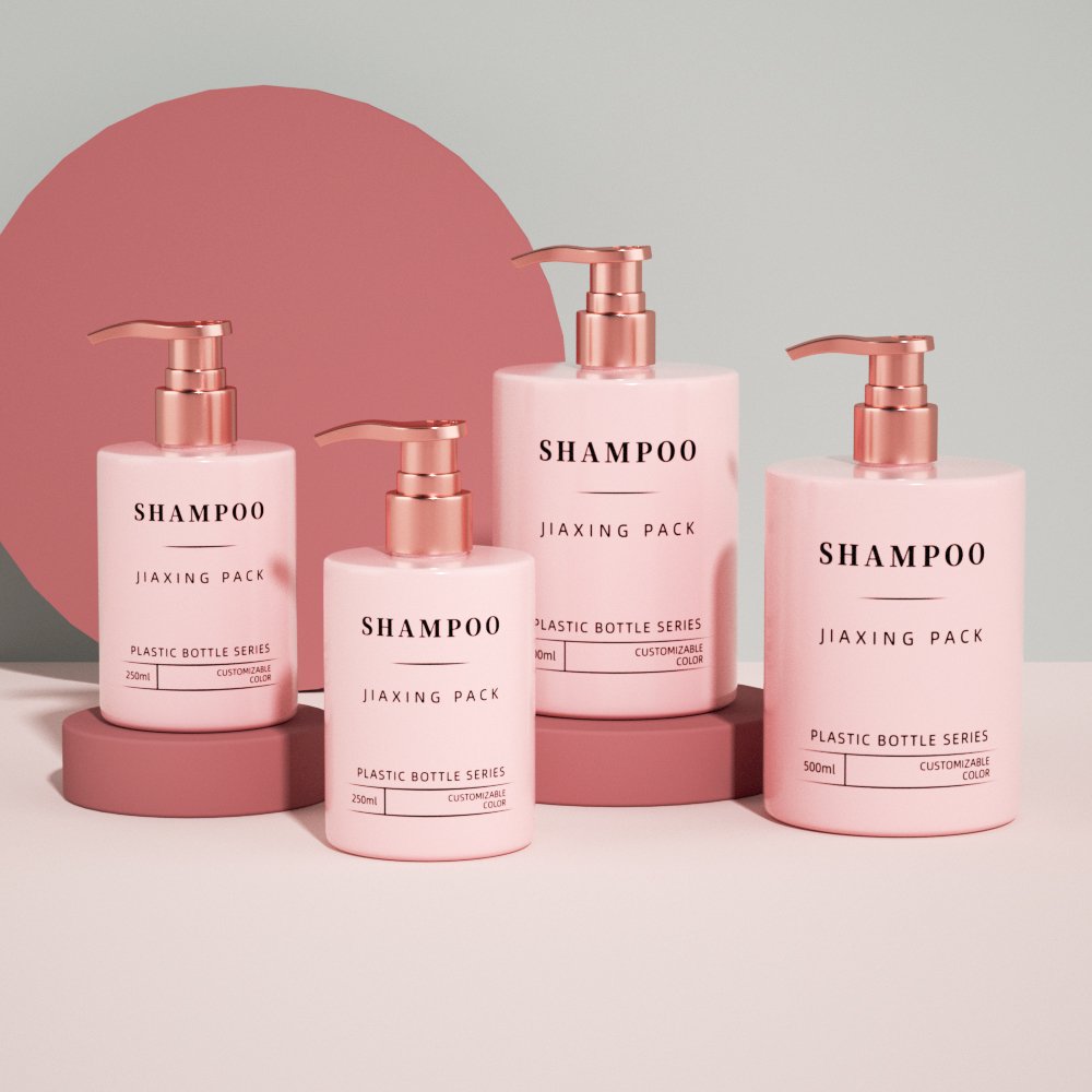 Wholesale 250 ml 500ml eco friendly HDPE plastic empty shampoo and conditioner bottle custom shower gel bottles with pump