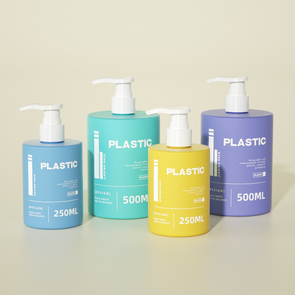 Wholesale 250 ml 500ml eco friendly HDPE plastic empty shampoo and conditioner bottle custom shower gel bottles with pump