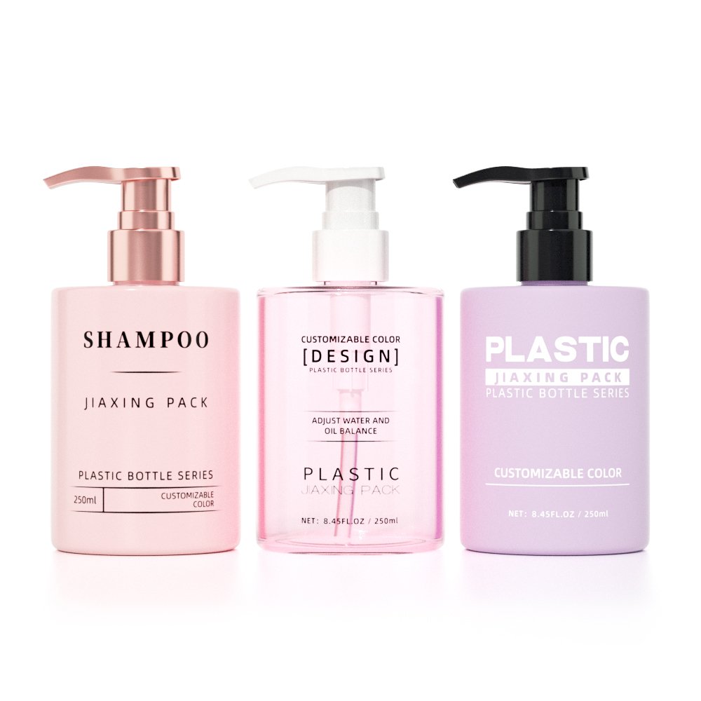 Wholesale 250 ml 500ml eco friendly HDPE plastic empty shampoo and conditioner bottle custom shower gel bottles with pump