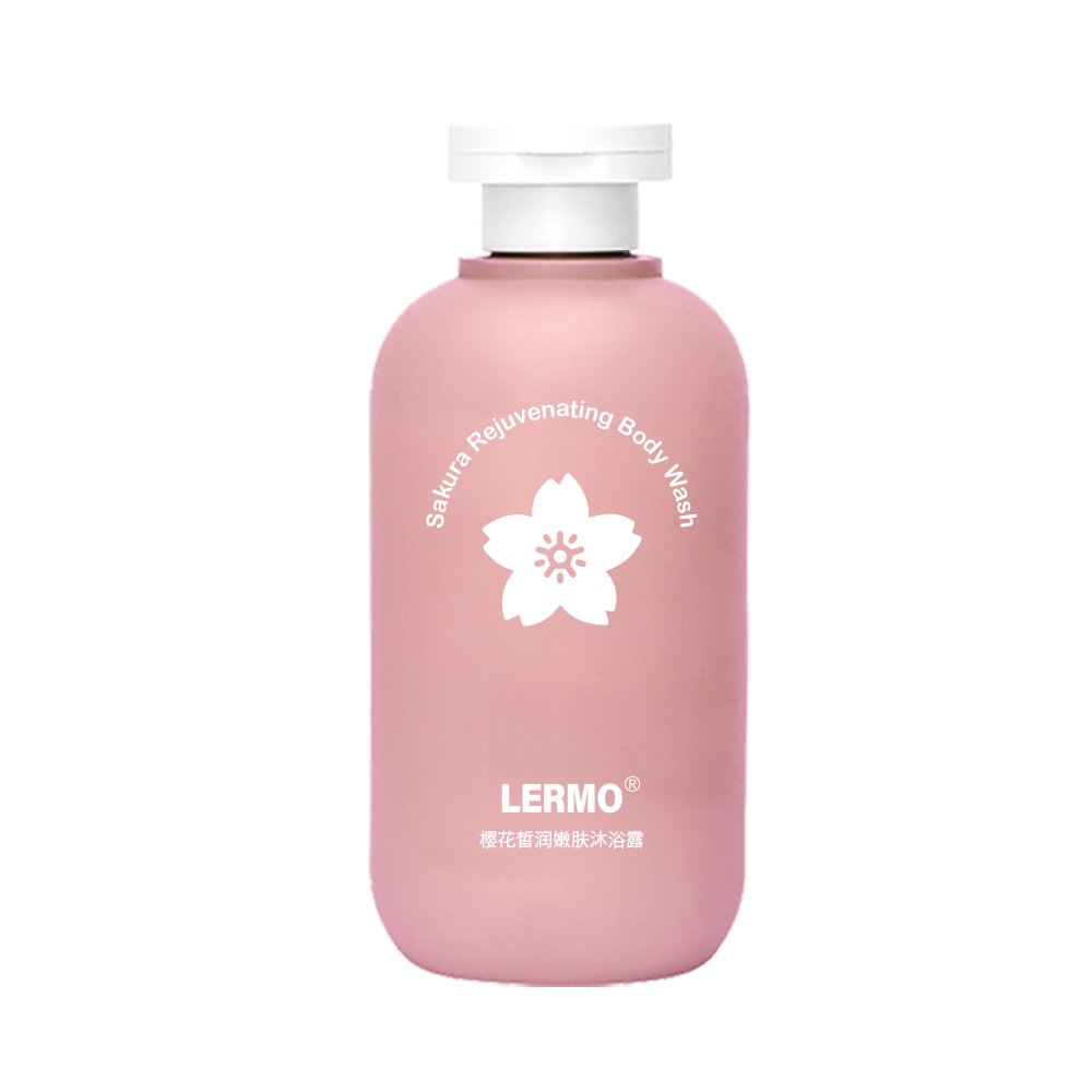 LERMO Wholesale Oem Custom Moisturizing Bath Sakura 320ml 500ml fair moisturizing skin Fragrance Body Wash Shower Gel