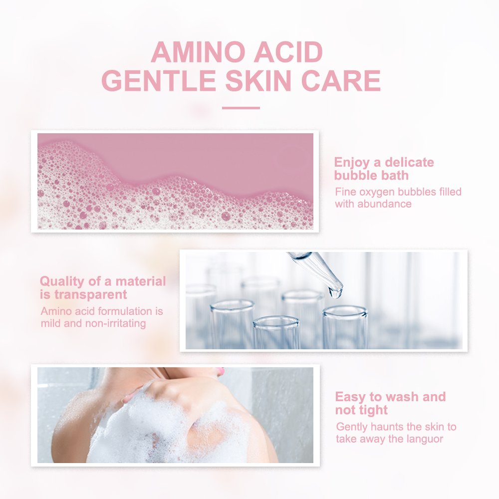 LERMO Wholesale Oem Custom Moisturizing Bath Sakura 320ml 500ml fair moisturizing skin Fragrance Body Wash Shower Gel