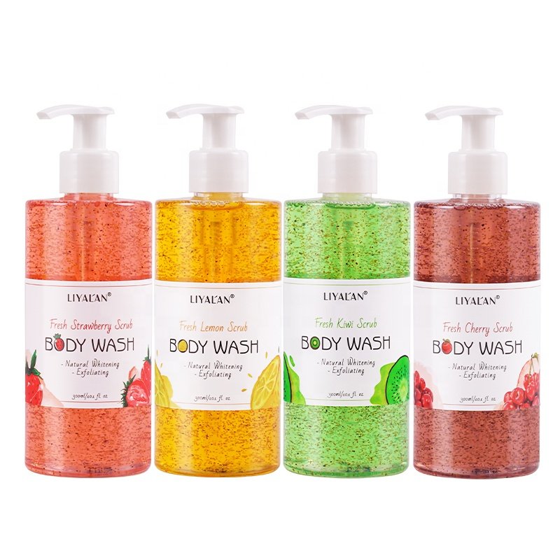 Bodywash Private Label Skin Smooth Refresh Organic Fruit Body Wash Scrub Whitening Exfoliating Shower Gel