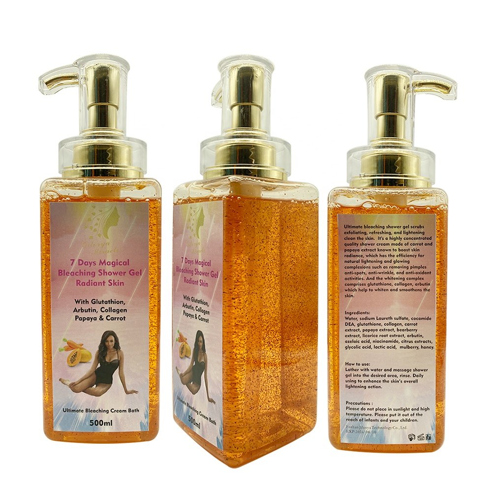 Glutathion Collagen Arbutin Papaya Carrot Ultimate Bleaching Cream Bath 7 Days Magical Bleaching Shower Gel