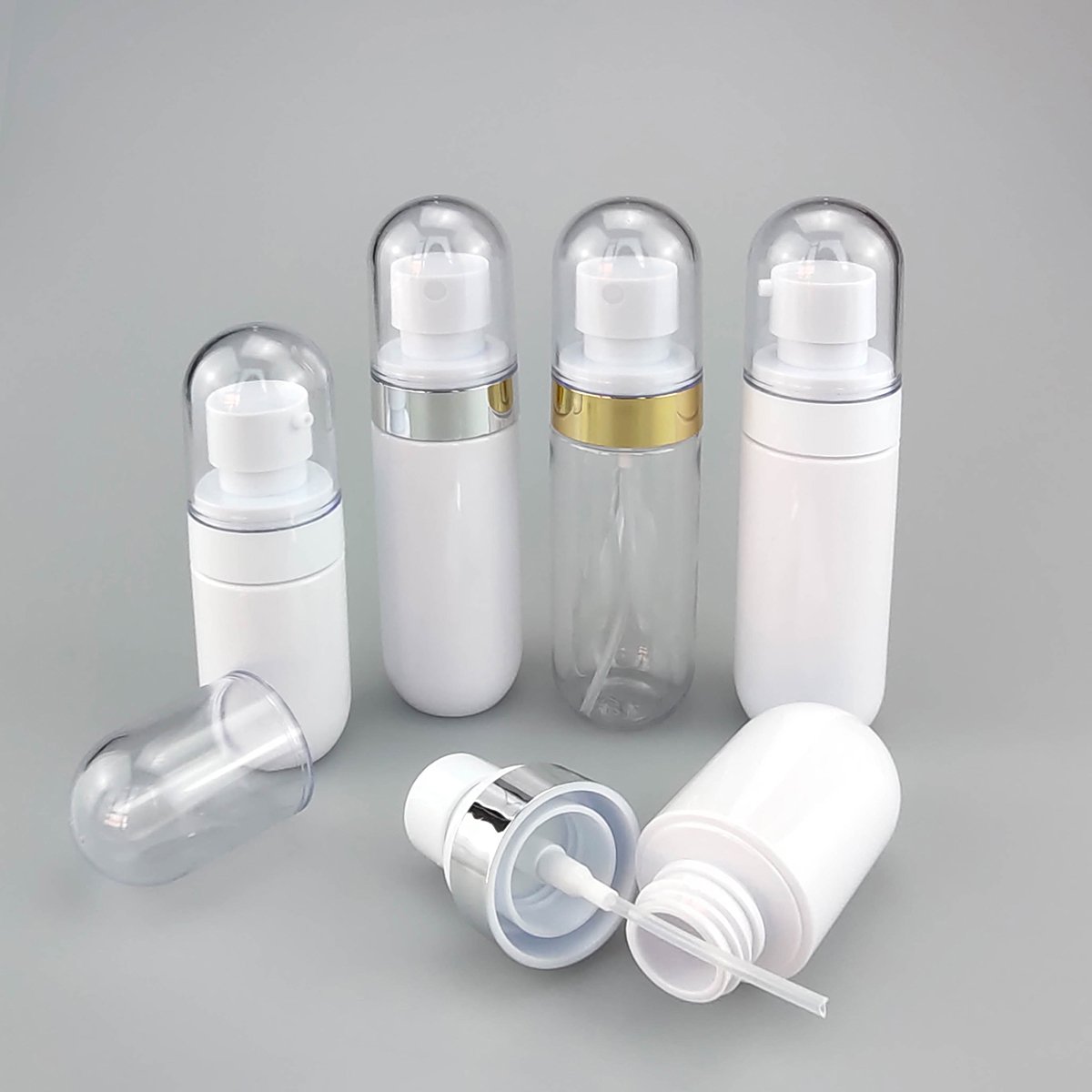 C-Hot Sale 40ml 60ml 80ml Luxury Cosmetic Packaging Pink Plastic Lotion Bottle with Body Mist Spray Pump for Skin Care Packaging