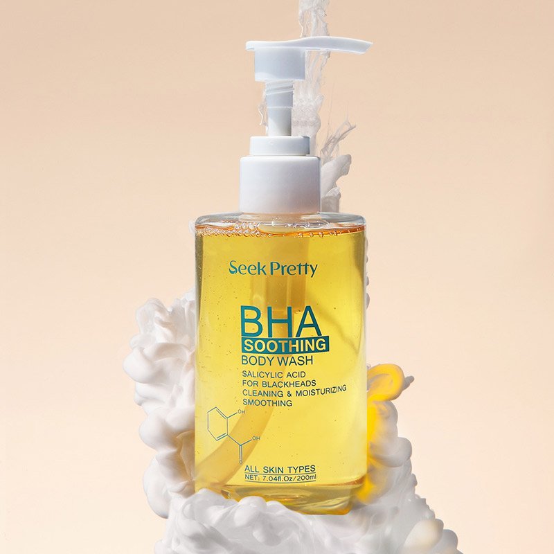 Seek Pretty 200 ML Private Label BHA Moisturizing Natural Organic Skin Lightening Bath Shampoo Shower Set Body Gel