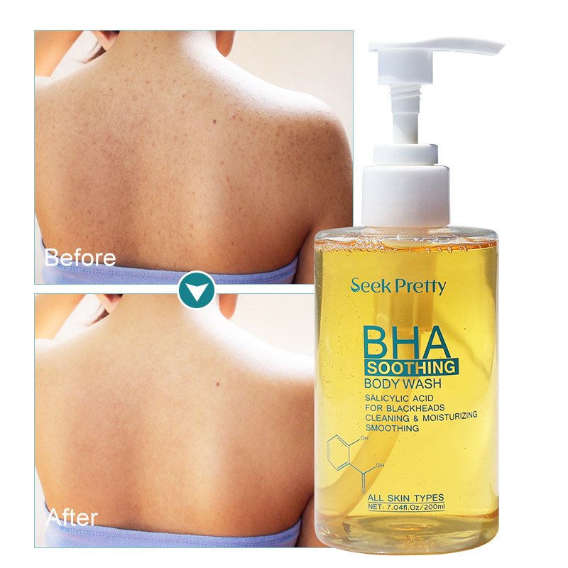 Seek Pretty 200 ML Private Label BHA Moisturizing Natural Organic Skin Lightening Bath Shampoo Shower Set Body Gel