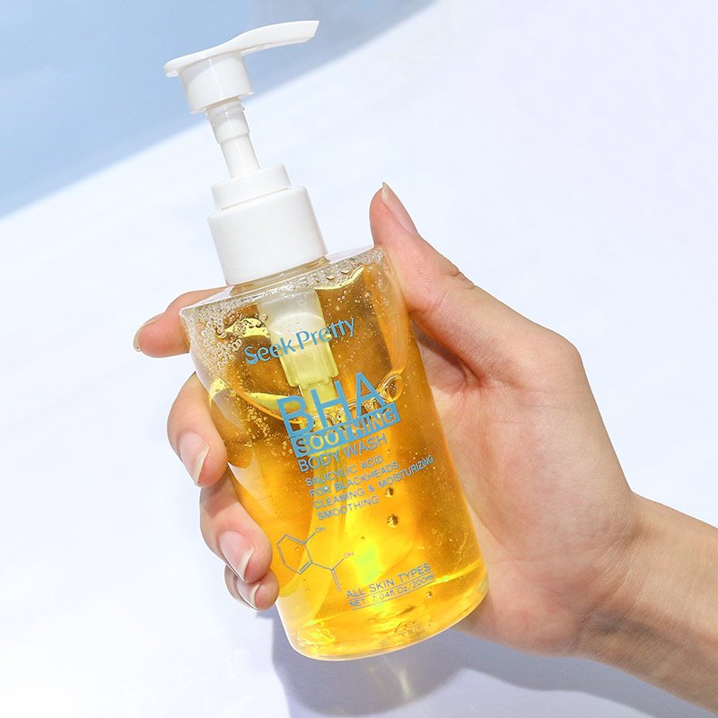 Seek Pretty 200 ML Private Label BHA Moisturizing Natural Organic Skin Lightening Bath Shampoo Shower Set Body Gel