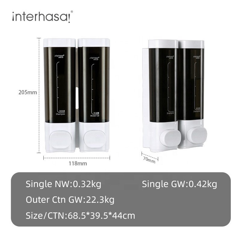 OEM hotel wall mount amenity shower room shampoo dispenser refil toiletries set bath gel shampoo soap dispenser