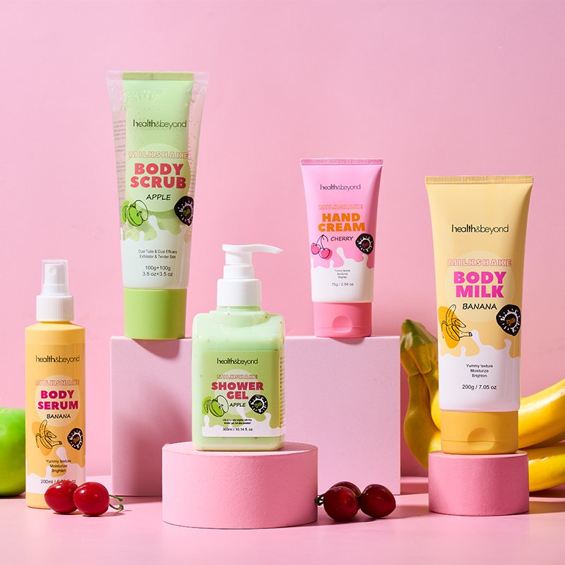 OEM/ODM factory 300ml fruit milk shake shower gel body wash for men and women