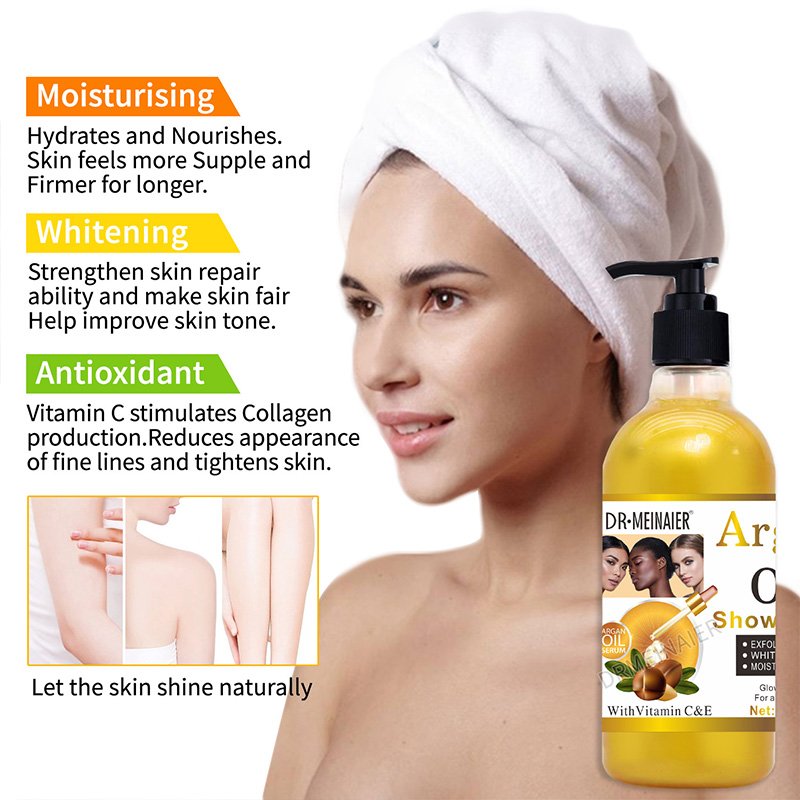500ml Private Label Whitening Bath Shower Gel Fruit Exfoliating Vegan Body Wash