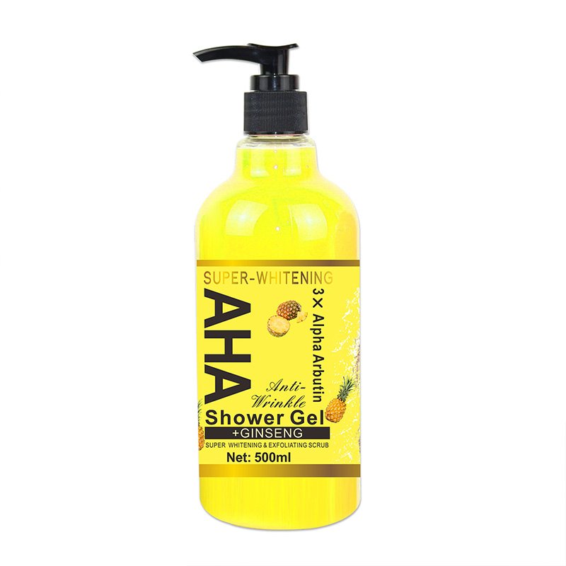 500ml Private Label Whitening Bath Shower Gel Fruit Exfoliating Vegan Body Wash