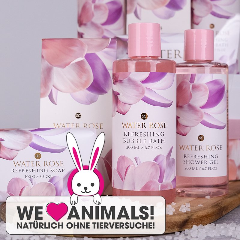 Accentra Brand 200Ml Shower Gel 200Ml Bubble Bath 100G Soap 100G Skin Salt Water Rose Flavor Bath Perfume Set