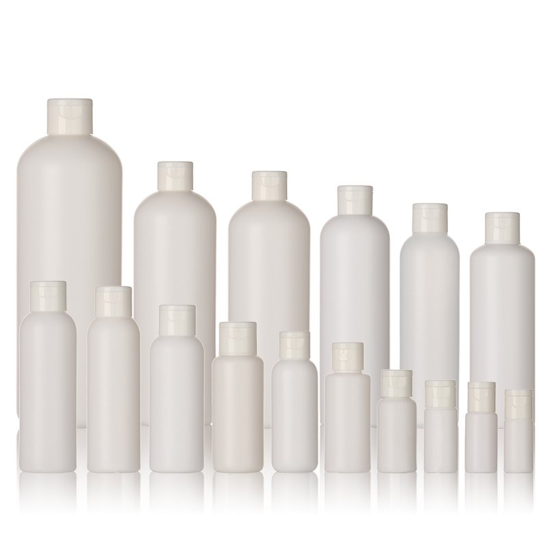 HDPE plastic Cosmetic packaging lotion bottle wholesale shower gel body hair skin care Beauty shampoo travel bottle flip cap