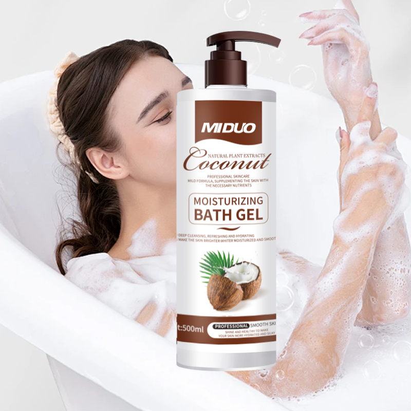 OEM Factory Price 500ML Coconut Glowing Sachet Collagen Small Body Lotion Strong Whitening Bath Mini Hotel Shower Gel For Body