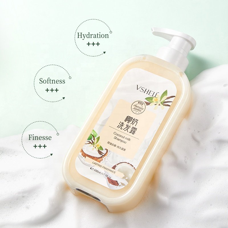 Vanilla Coconut Milk Shower Gel & Shampoo 500ml with Plant Extracts and Pure Essential Oils Wash Body and Hair 2 Piece Bath Set