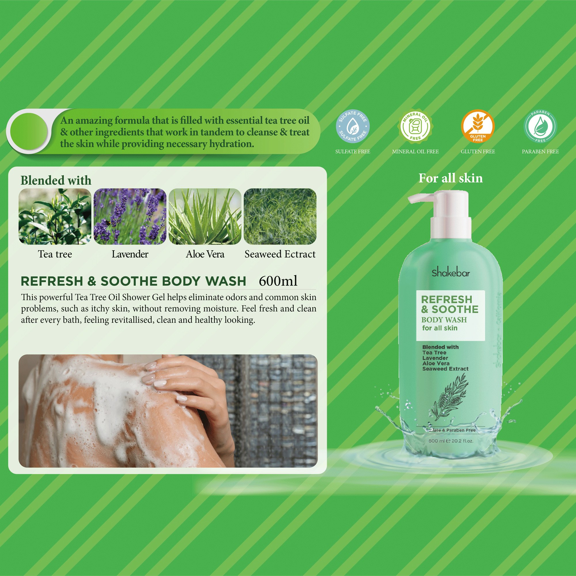 Shakebar Hot Selling Products Organic Natural Body Wash Moisturizing Wholesale Lightening Whitening Bath Shower Gel