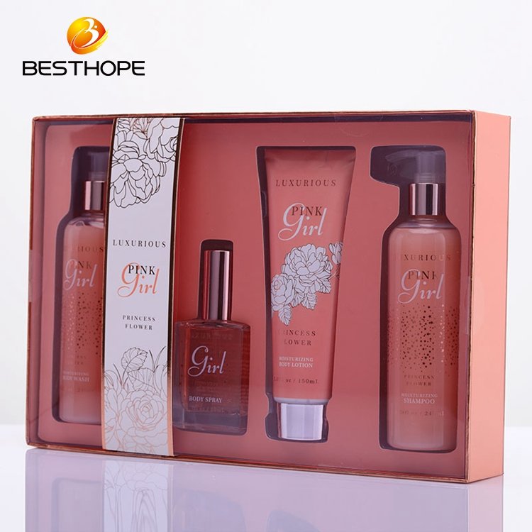 besthope Luxury pink lady personal body care bath spa gift set for Valentine's Day