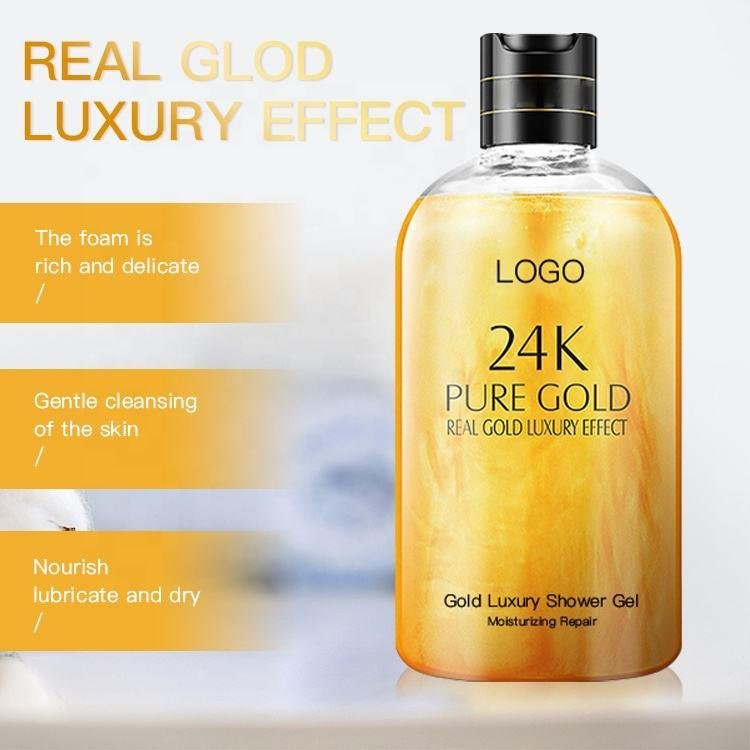 Personal custom 500ml gold honey shower gels fragrance lasting body wash