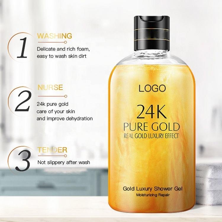 Personal custom 500ml gold honey shower gels fragrance lasting body wash