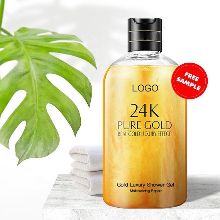 Personal custom 500ml gold honey shower gels fragrance lasting body wash
