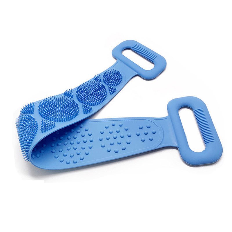 Silicone Body Scrubber Double Sided Skin Scrubber Gel Silicone Rubbing Belt For Body Brush Silicone Scrubber