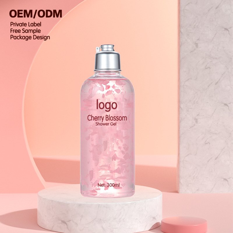 Private Label Natural Organic Body Wash Scrub Flower Flavor Exfoliating Lightening Whitening Shower Gel