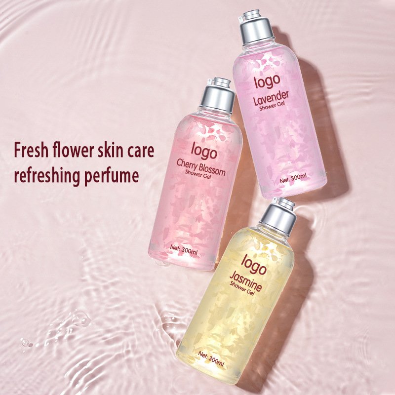 Private Label Natural Organic Body Wash Scrub Flower Flavor Exfoliating Lightening Whitening Shower Gel