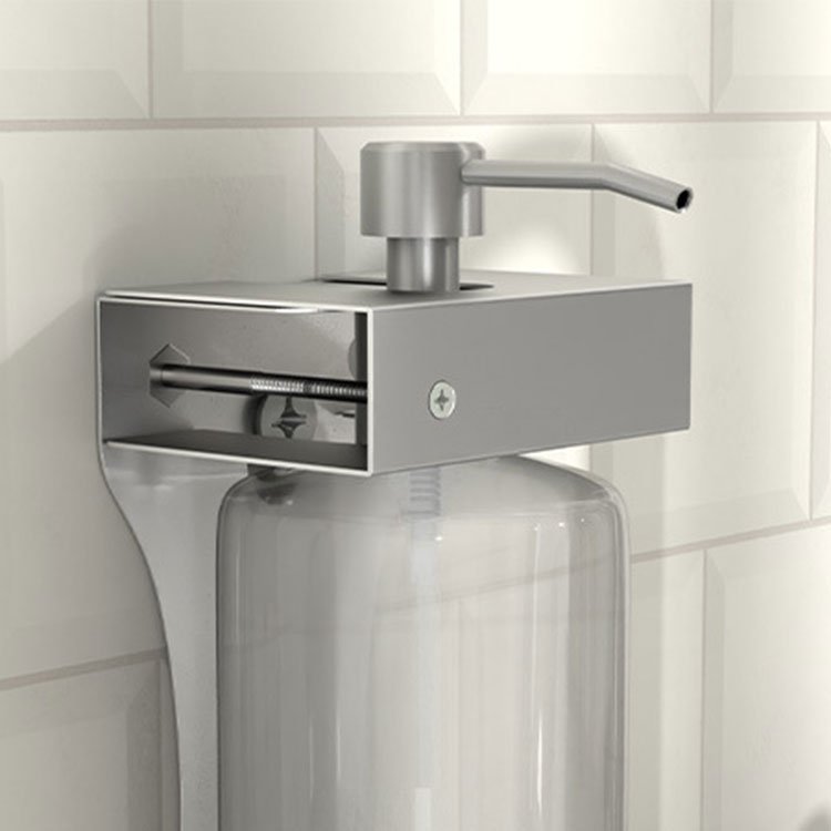 Aluminum Hotel Double Bottle Rack Shampoo Shower Gel Holder Bathroom Bottle Bracket in black