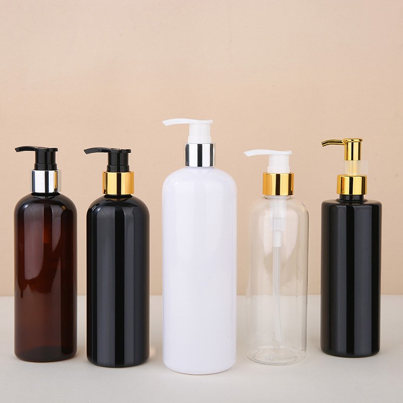 Empty plastic shower gel lotion pump bottles white black PET 1 1000ml 1L shampoo bottle and Conditioner Bottles Hair Care