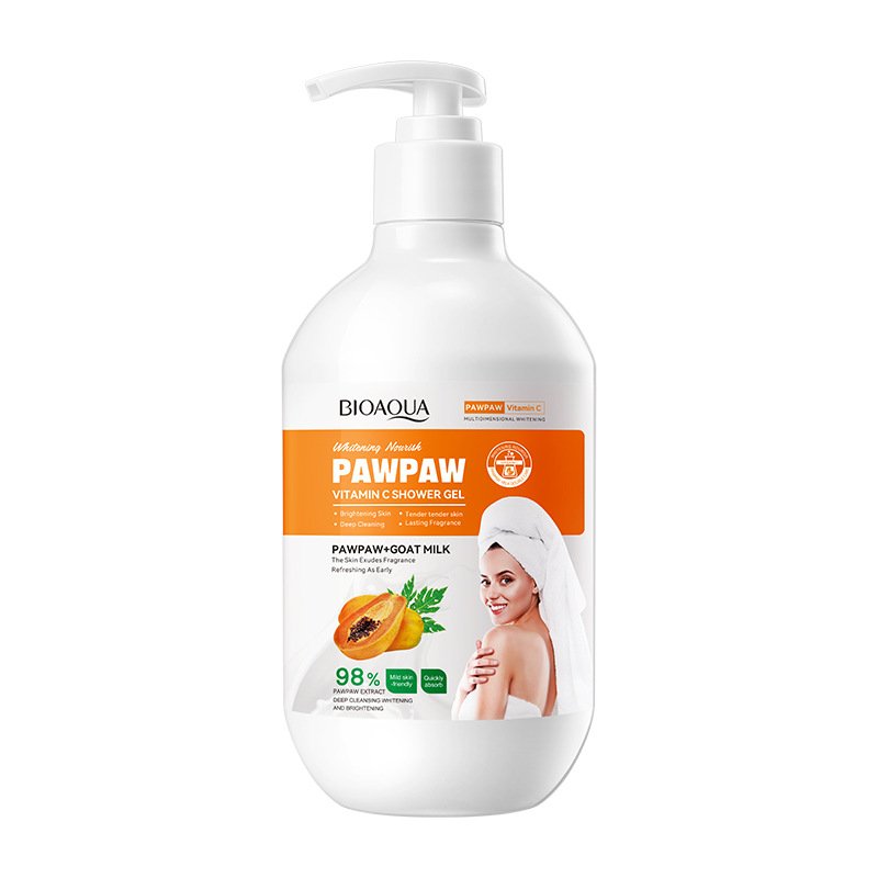 BIOAQUA Organic NaturalSkin Cleaning Smoothing Papaya Body Wash Brighten Long-lasting Fragrance Tender Pawpaw Shower Gel