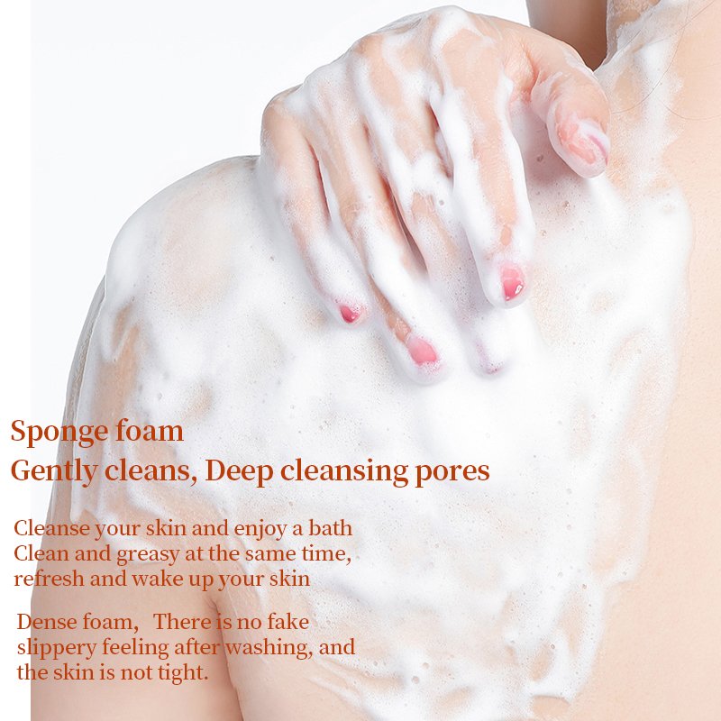 Private label oem perfume bodywash shower gel natural organic citrus scented foam glitter body wash