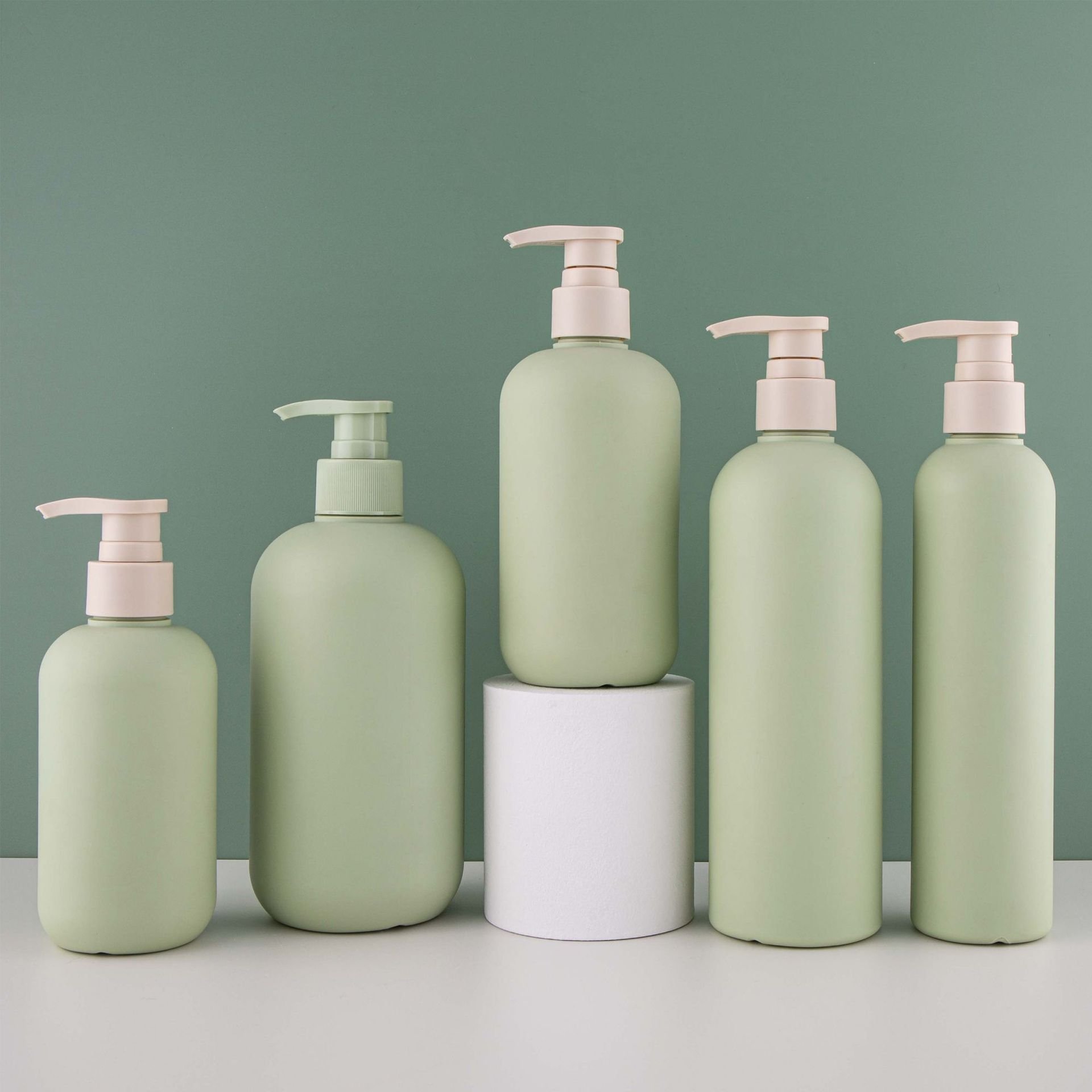 T0906-G SHUNXU 300/400/500ml Plastic bottle Press Pump round shoulder Shower Gel Shampoo sanitizer bottle