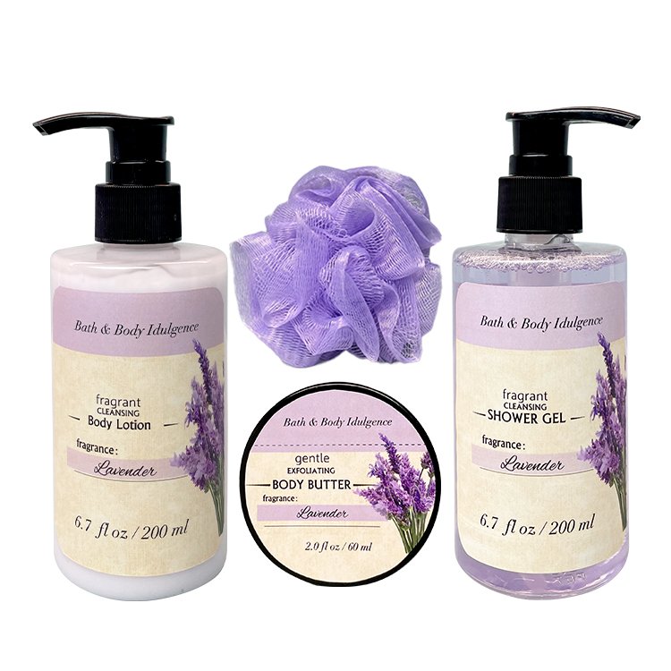 OEM wholesale privite logo personal care gift set natural shower gel body lotion and body butter wooden bath gift sets