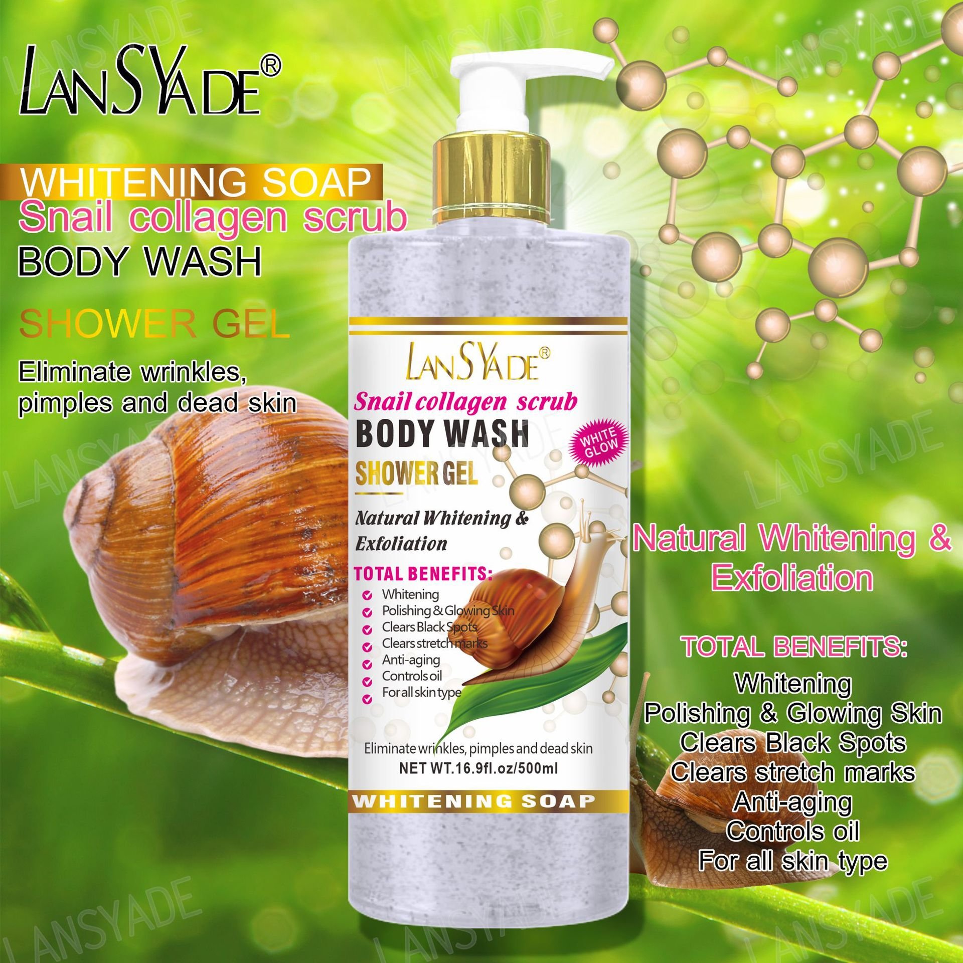 Shower Gel Turmeric vitamin C whitening scrub body wash moisturize exfoliating soap deep clean protect skin fragrance scrub