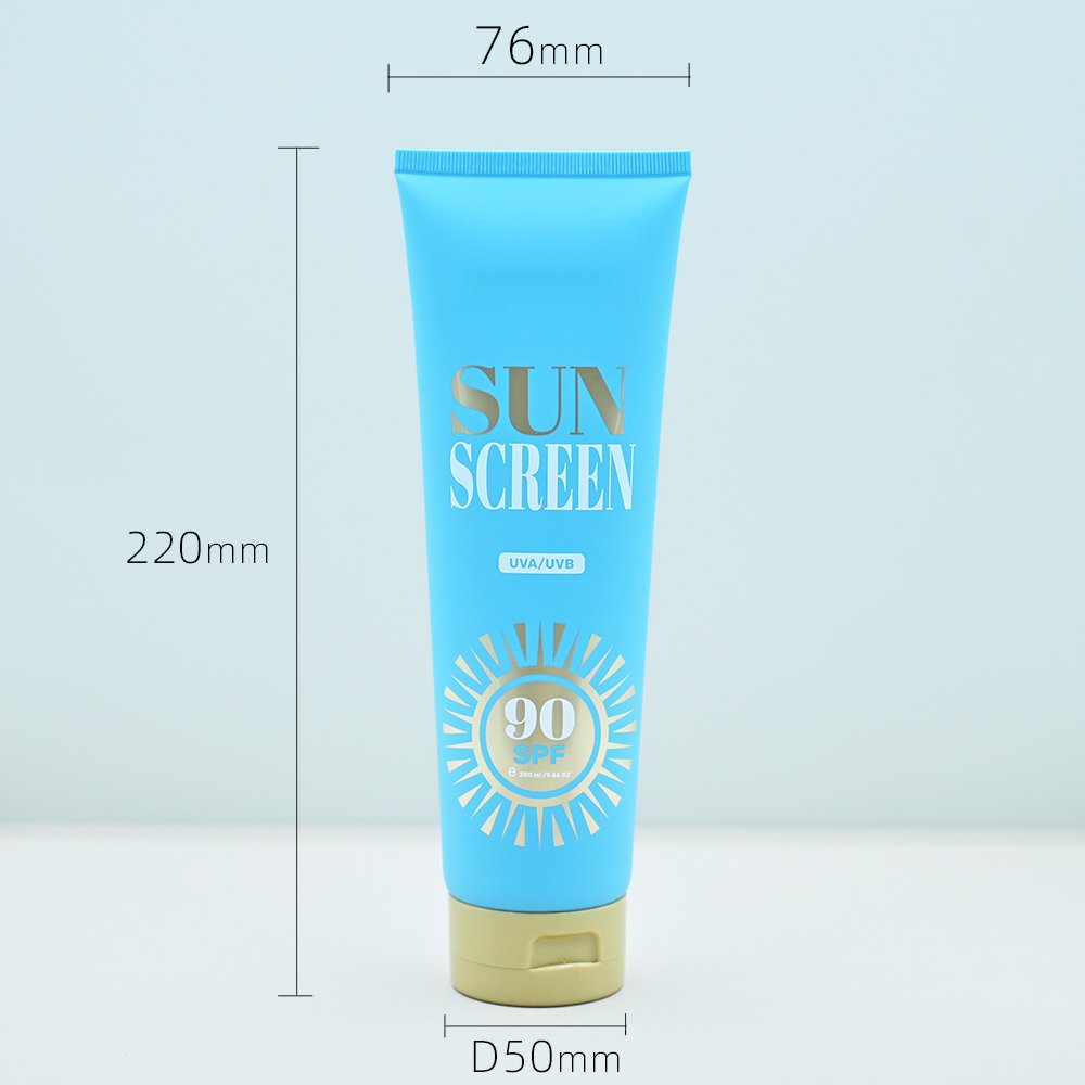 D50mm sunscreen plastic large capacity tube packaging 280ml face wash packaging container