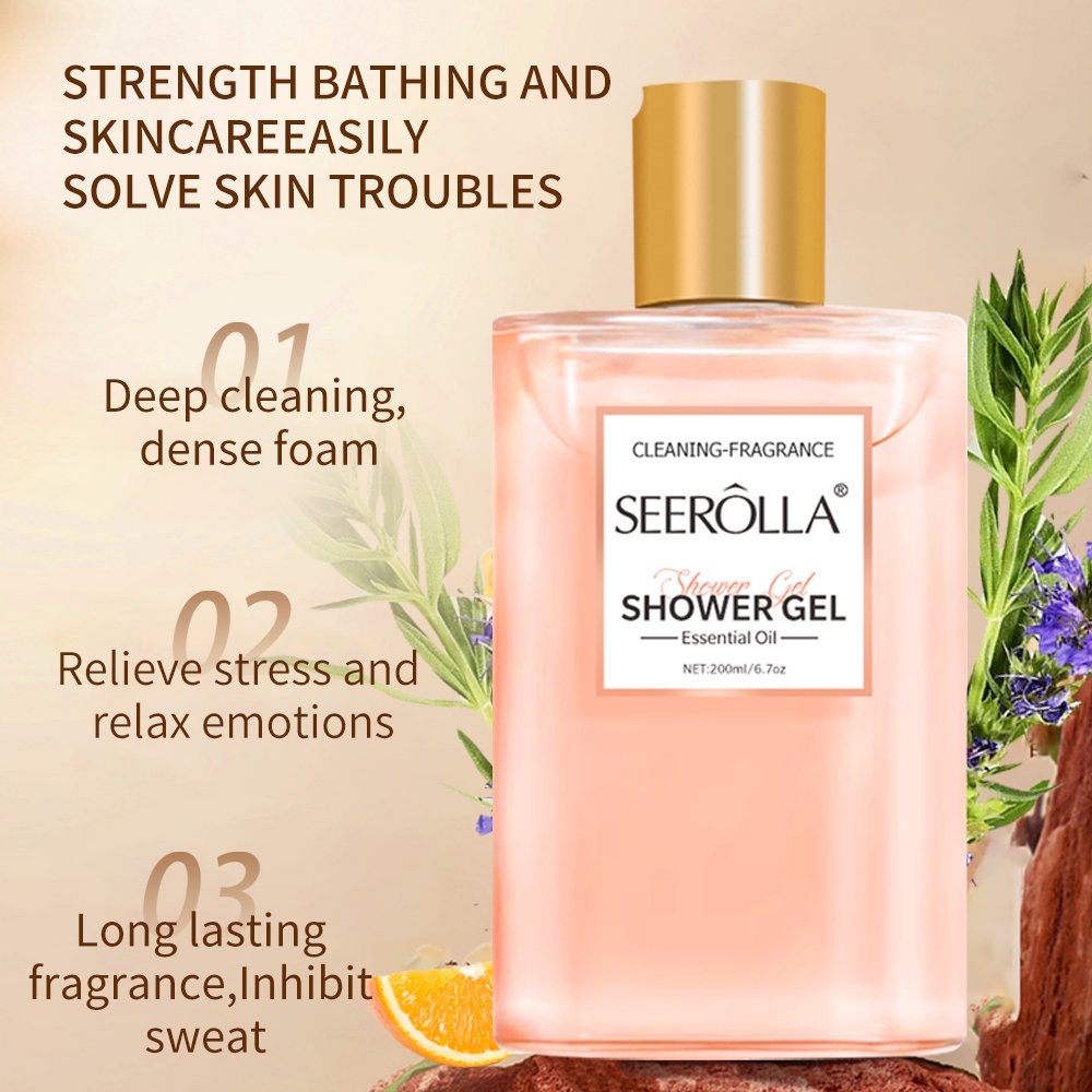 200ml Private Label Organic Perfume Skin Men Shower Gel Long-Lasting fragrance Hydration Refreshing Organic Bath Body Wash