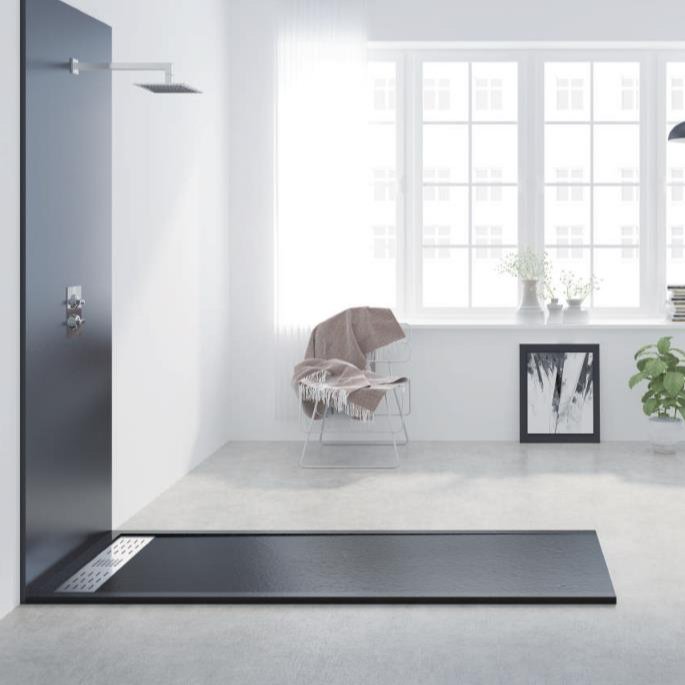 Composite stone Shower Tray Solid Surface Anti-Slip Resin Base Shower base Pans trays for Villa