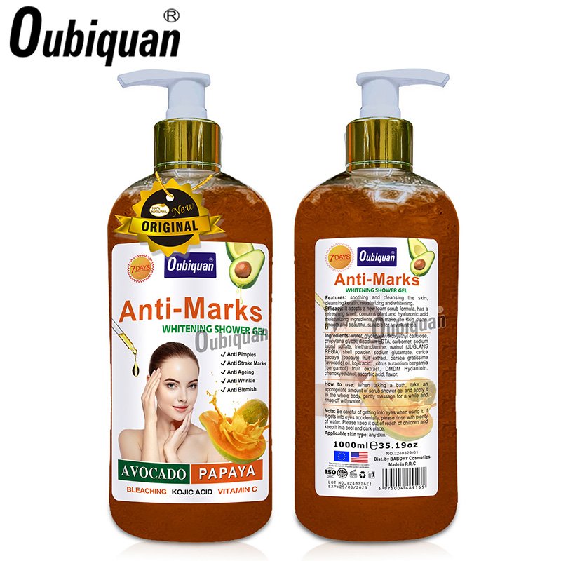 Custom Body Wash Scented Moisturizing Natural Papaya Organic Foam Bath Skin Brightening Shower Gel Vitamin C Shower Gel
