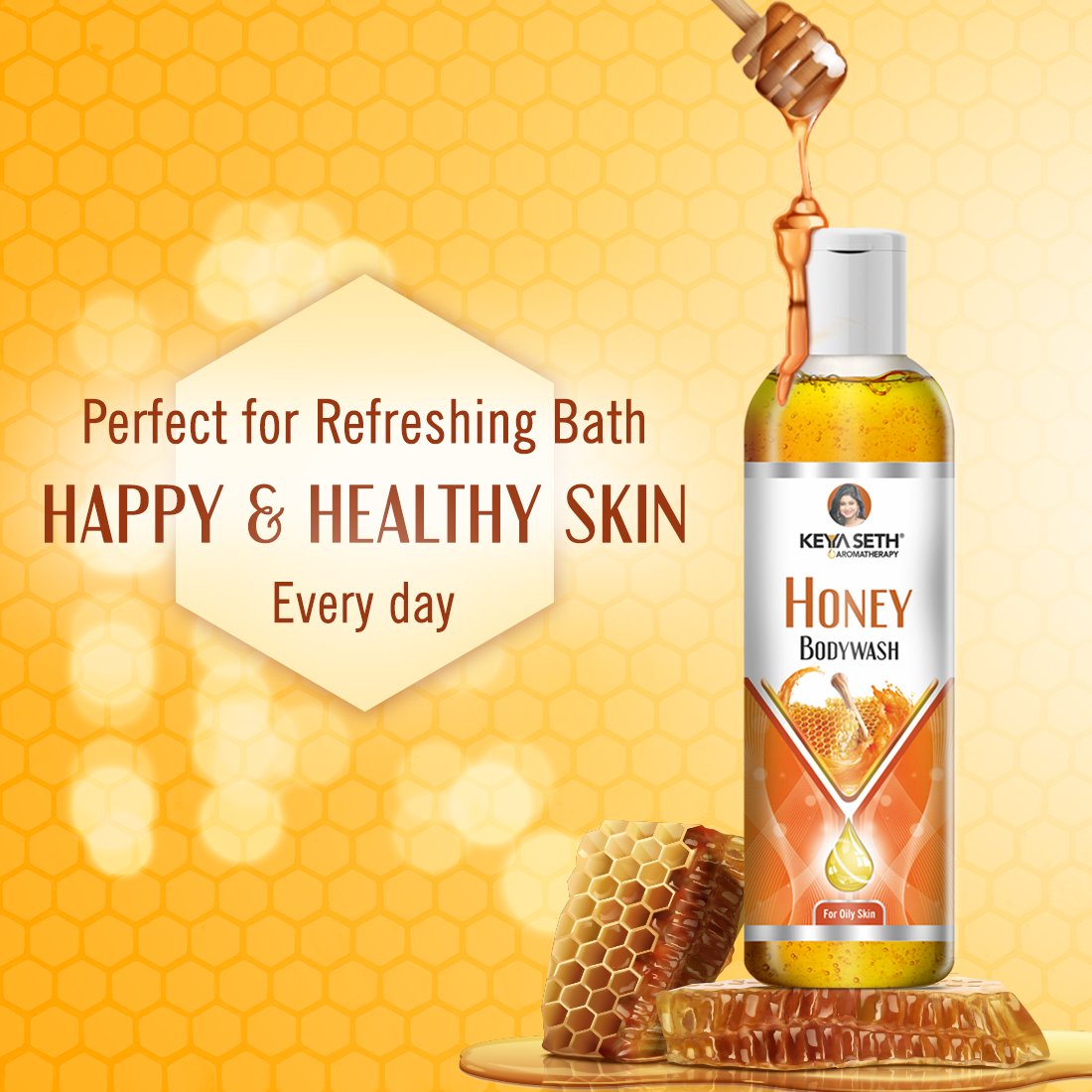 Honey Enriched Body Wash Shower Gel with Skin Conditioner for All Skin Types Whitening and Moisturizing Effects
