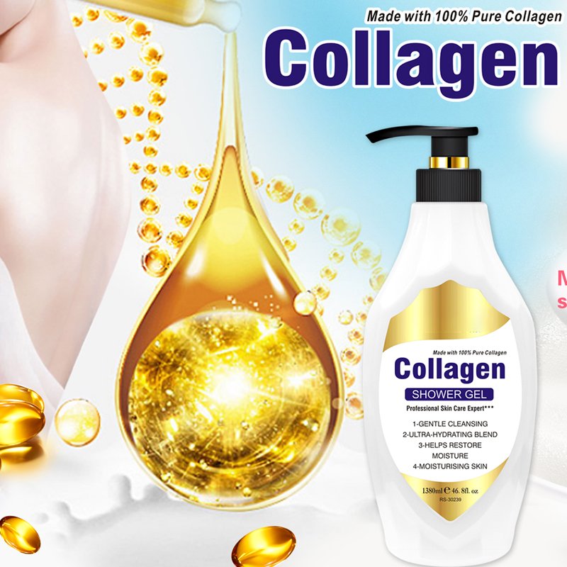 Custom Private Label Whitening Repair Milk Body Wash Professional Skin Care Collagen Moisture Shower Gel