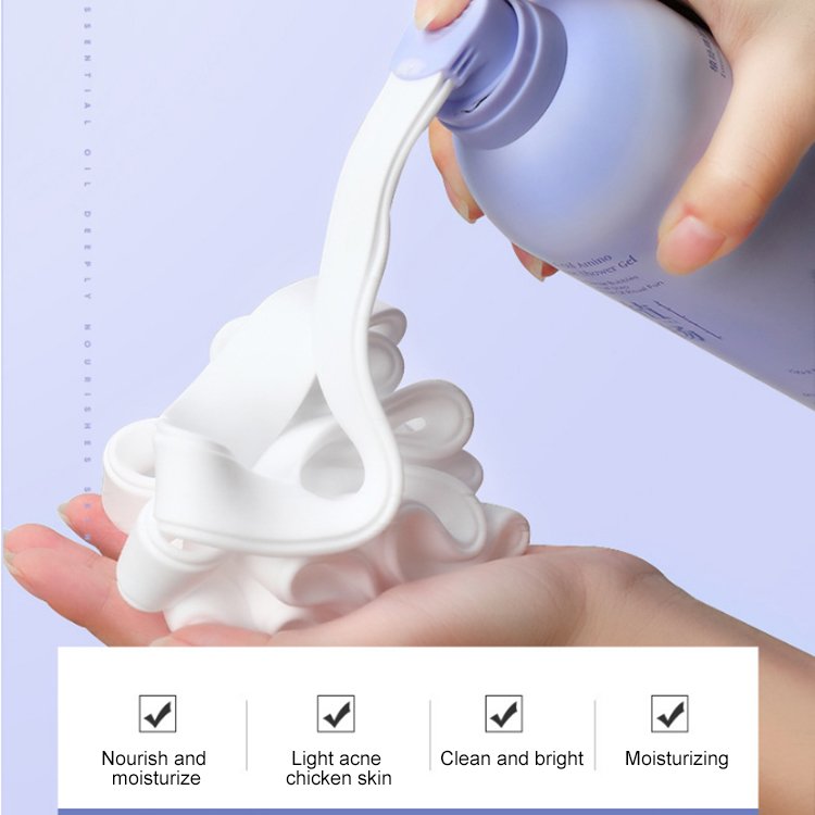 OEM ODM Private Label Essential Oil Amino Acid Deep Cleansing Moisturizing Refresh Shiny Organic Natural Body Wash Shower Gel