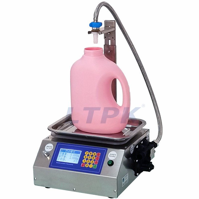 Semi Automatic Detergent Liquid Lotion Soy Sauce Vinegar Milk Drink Wine Olive Oil Water Bottle Filler Weighing Filling Machine