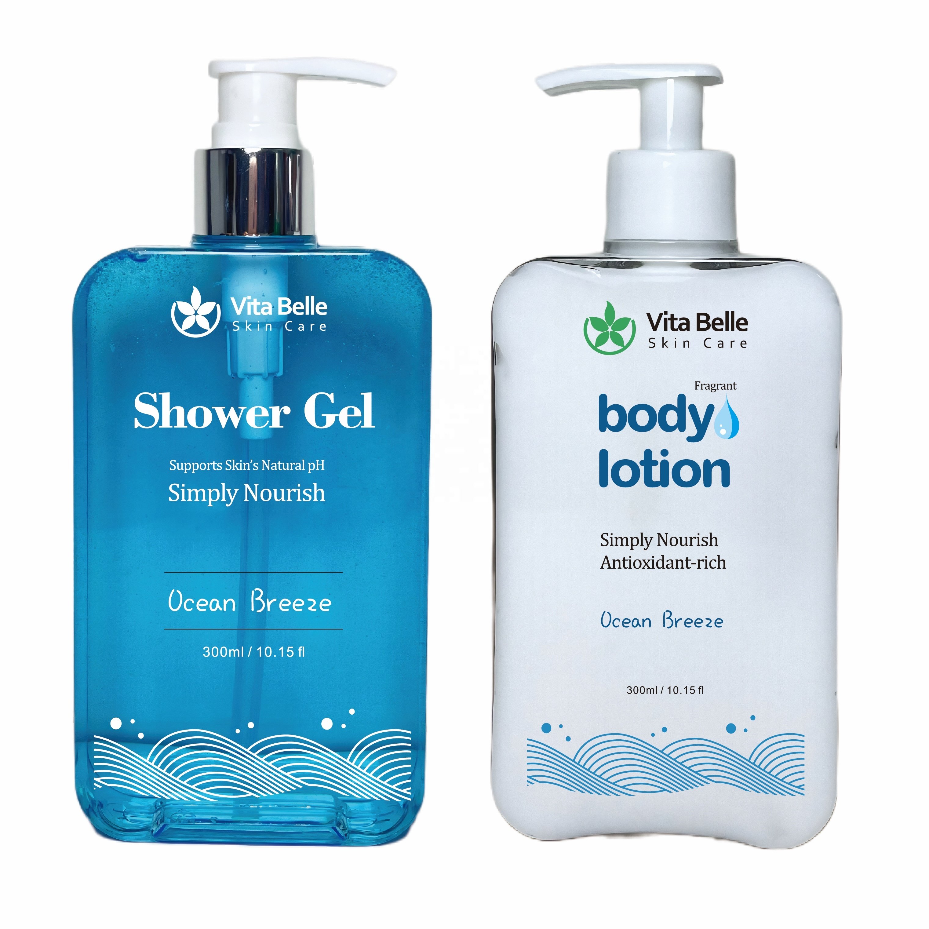 Refreshing & Cleansing Shower & Bath Gel, Moisturizing Daily Body Wash & Shaving Gel for Soft Skin, Including Ocean Mist