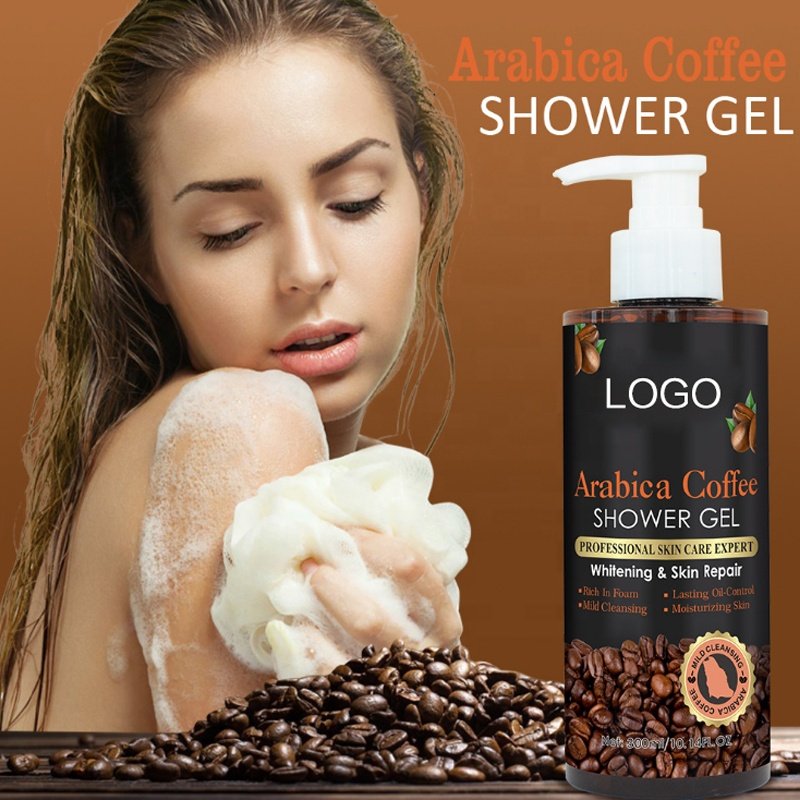 Organic Herbal Whitening Arabica Coffee Shower Gel 300ml Deep Cleansing Antioxidant Body Wash For Women Men