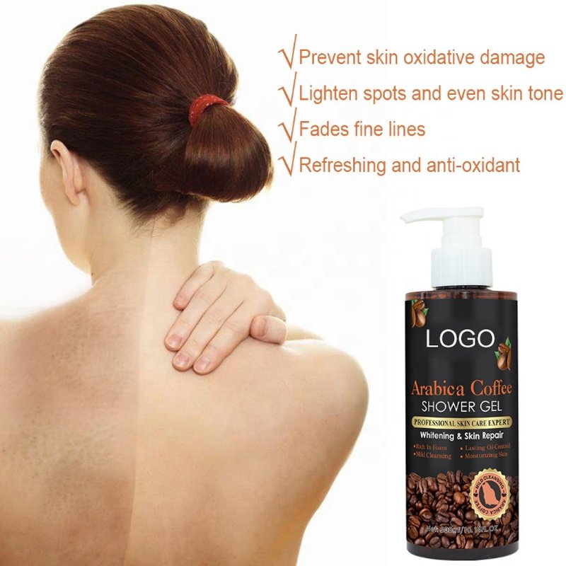 Organic Herbal Whitening Arabica Coffee Shower Gel 300ml Deep Cleansing Antioxidant Body Wash For Women Men