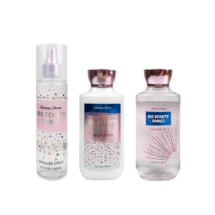 OEM Wholesale Shower Gel Body Lotion Shimmer Spray Cleansing Aromatic Moisturizing Nourishing Body Care Gift Set