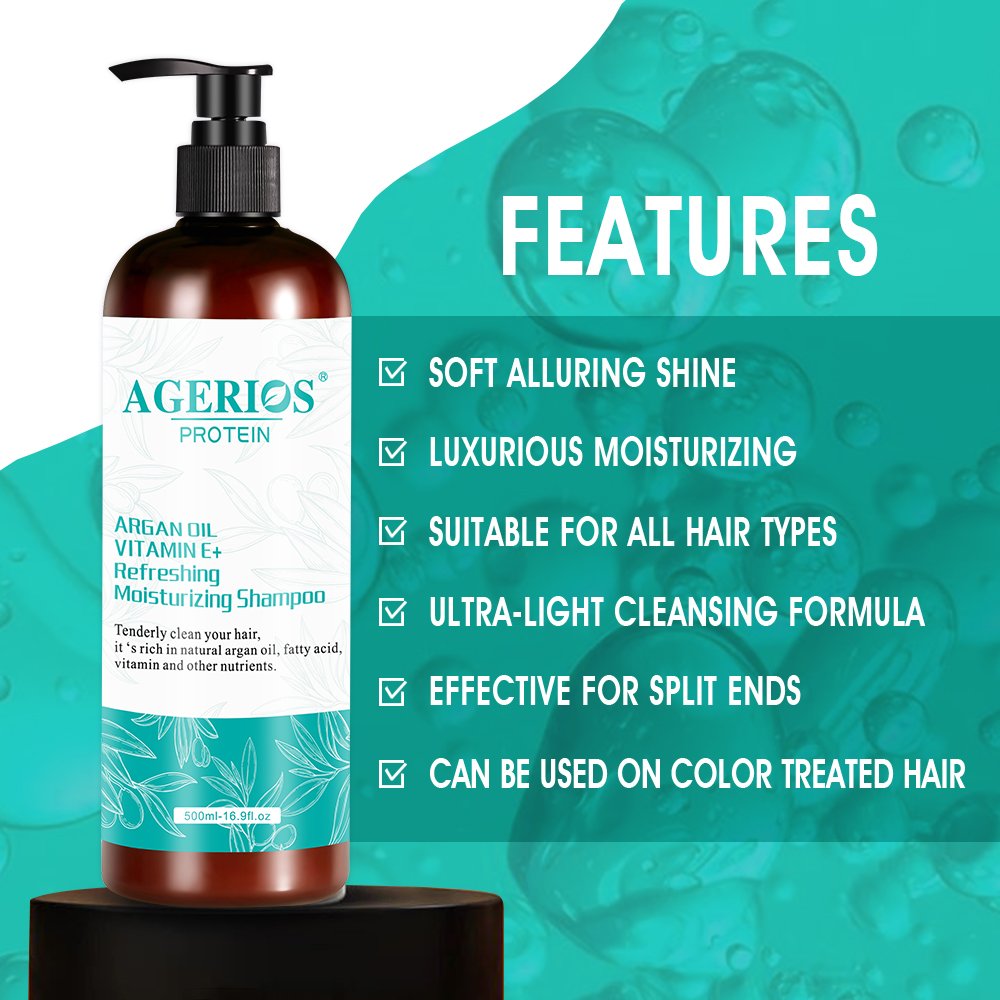 Agerios Organic Avocado Argan Oil Keratin Collagen Men Hair Care Products Moroccan Protein Oil Shampoo And Conditioner