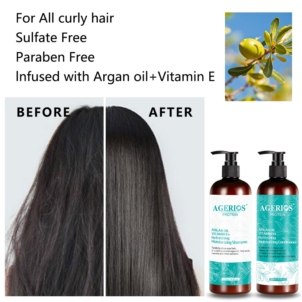 Agerios Organic Avocado Argan Oil Keratin Collagen Men Hair Care Products Moroccan Protein Oil Shampoo And Conditioner
