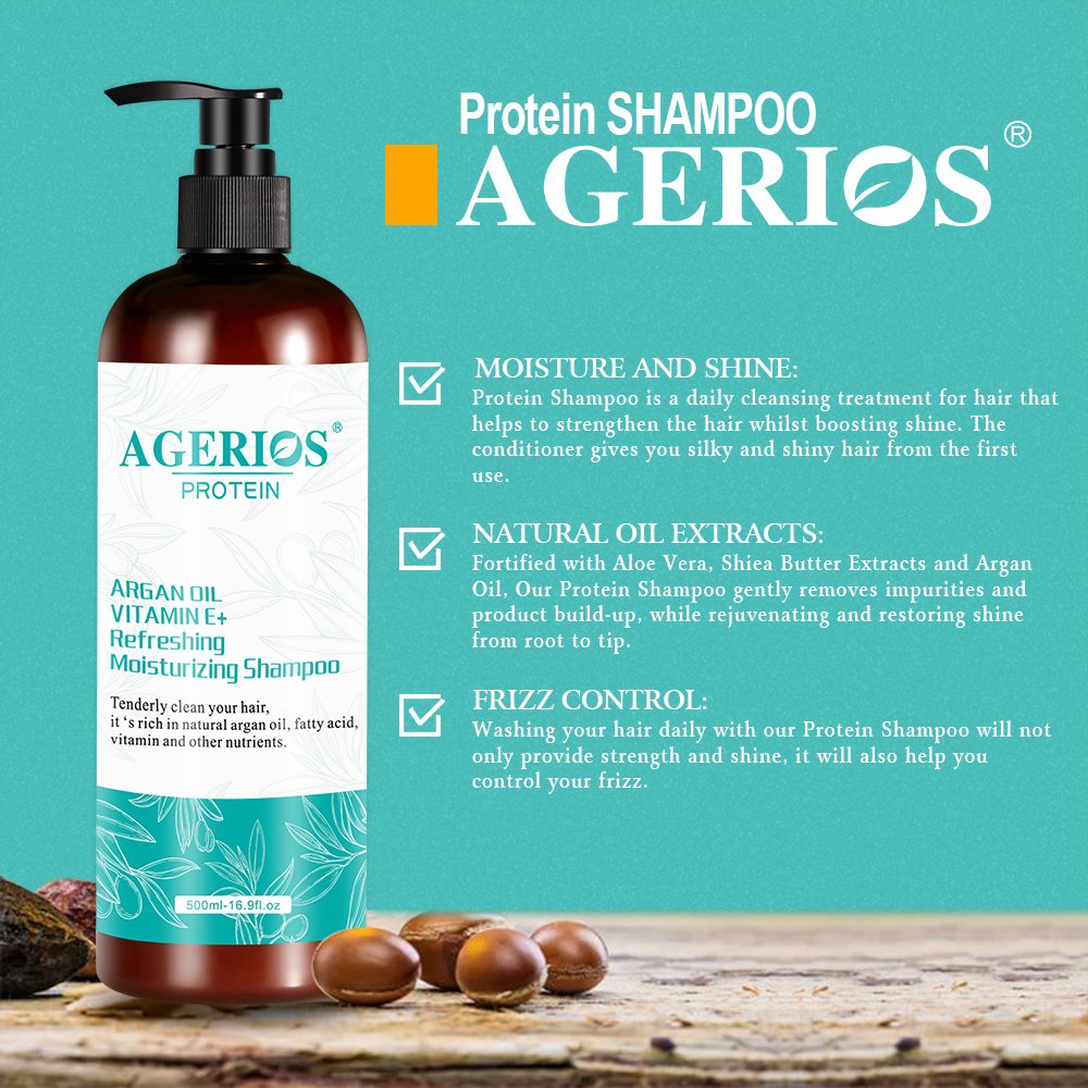 Agerios Organic Avocado Argan Oil Keratin Collagen Men Hair Care Products Moroccan Protein Oil Shampoo And Conditioner